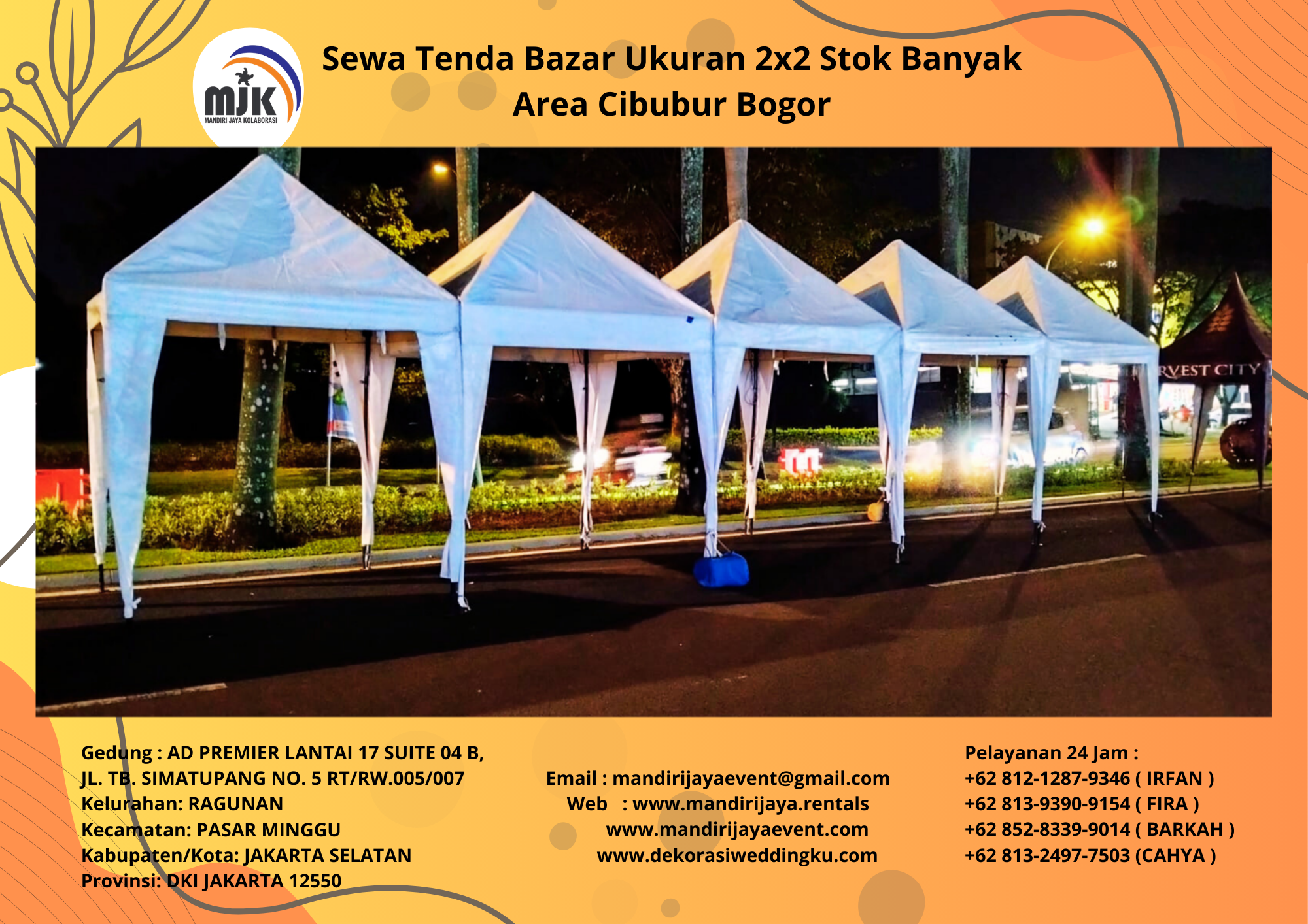 Sewa Tenda Bazar Ukuran 2×2 Stok Banyak Area Cibubur Bogor