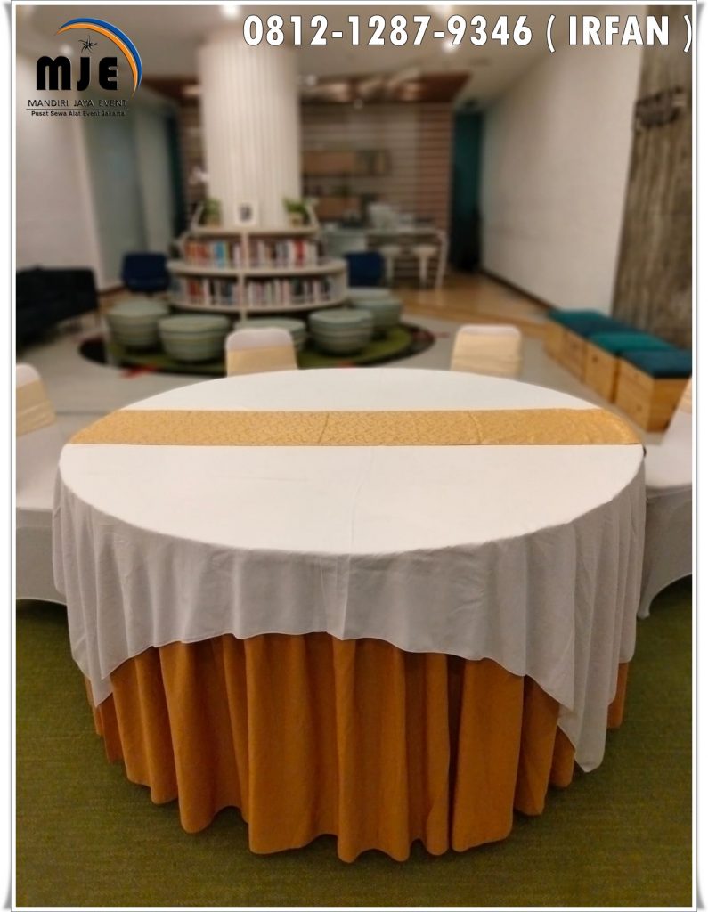 Menyewakan Meja Bundar Dengan Dekorasi Cover Cantik Jakarta