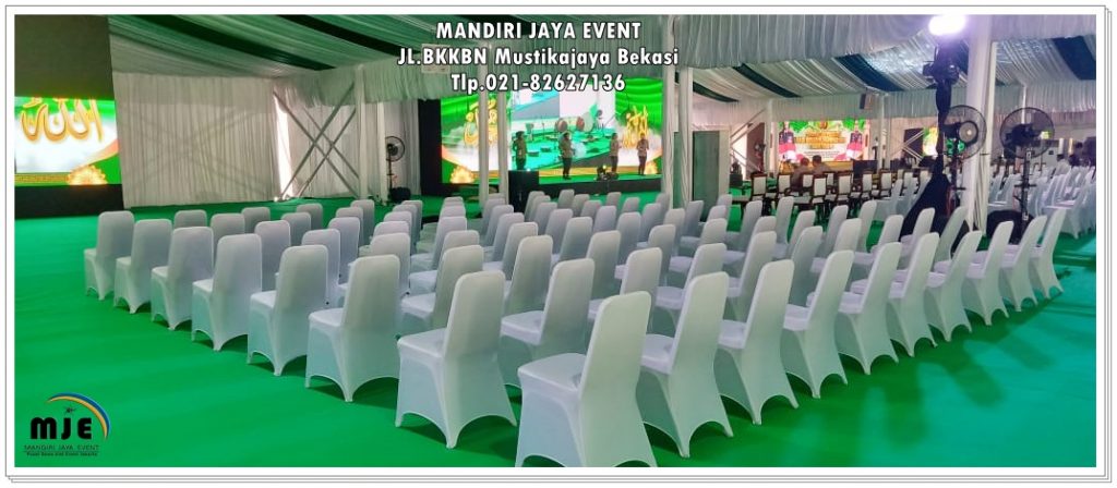 Pusat Jasa Persewaan Kursi Futura Cover Putih Event Bhayangkara Jakarta