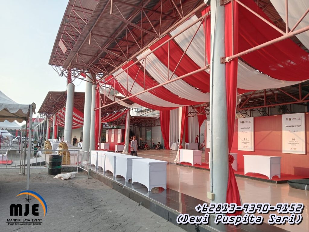 Sewa Dekorasi Kain Juntai Untuk Kanopy Bekasi Internasional Indutrial Estate