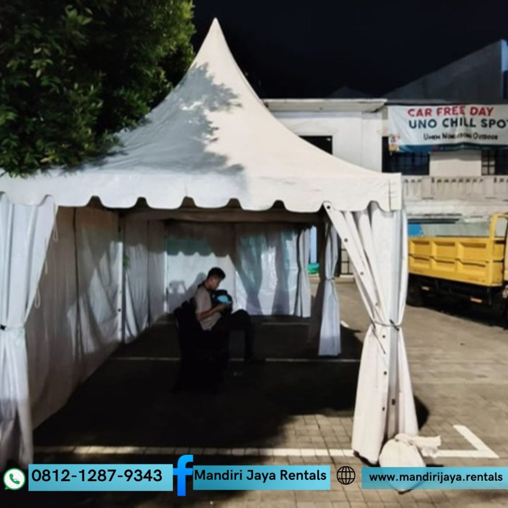 Rental Sarnafil Tenda Kerucut Putih Aneka Ukuran di Jakarta