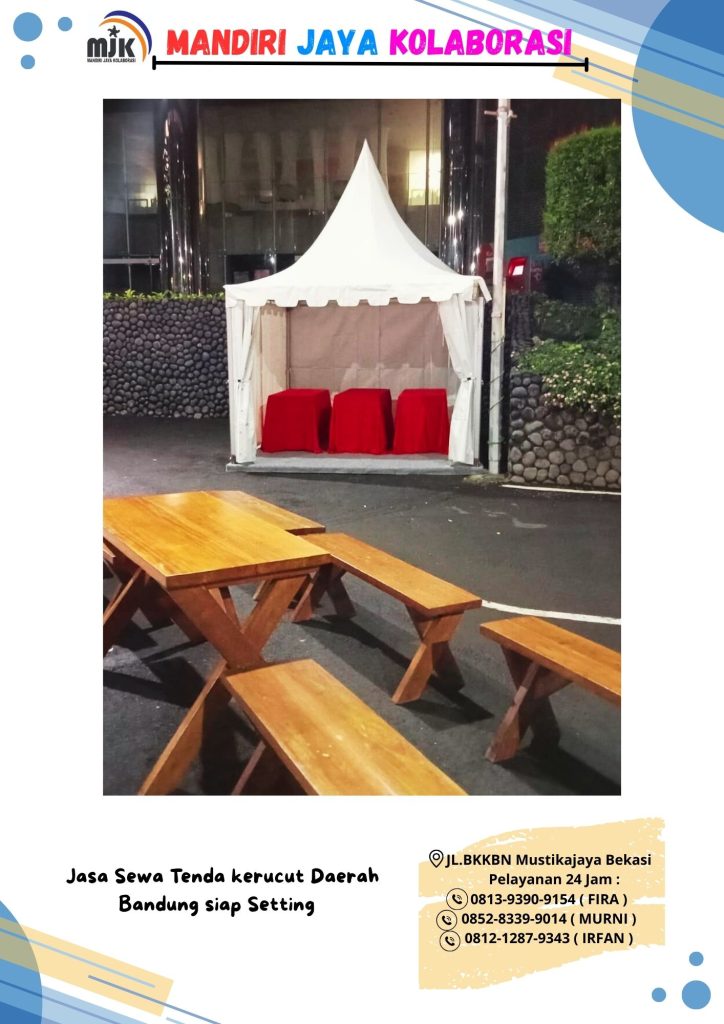Jasa Sewa Tenda kerucut Daerah Bandung siap Setting