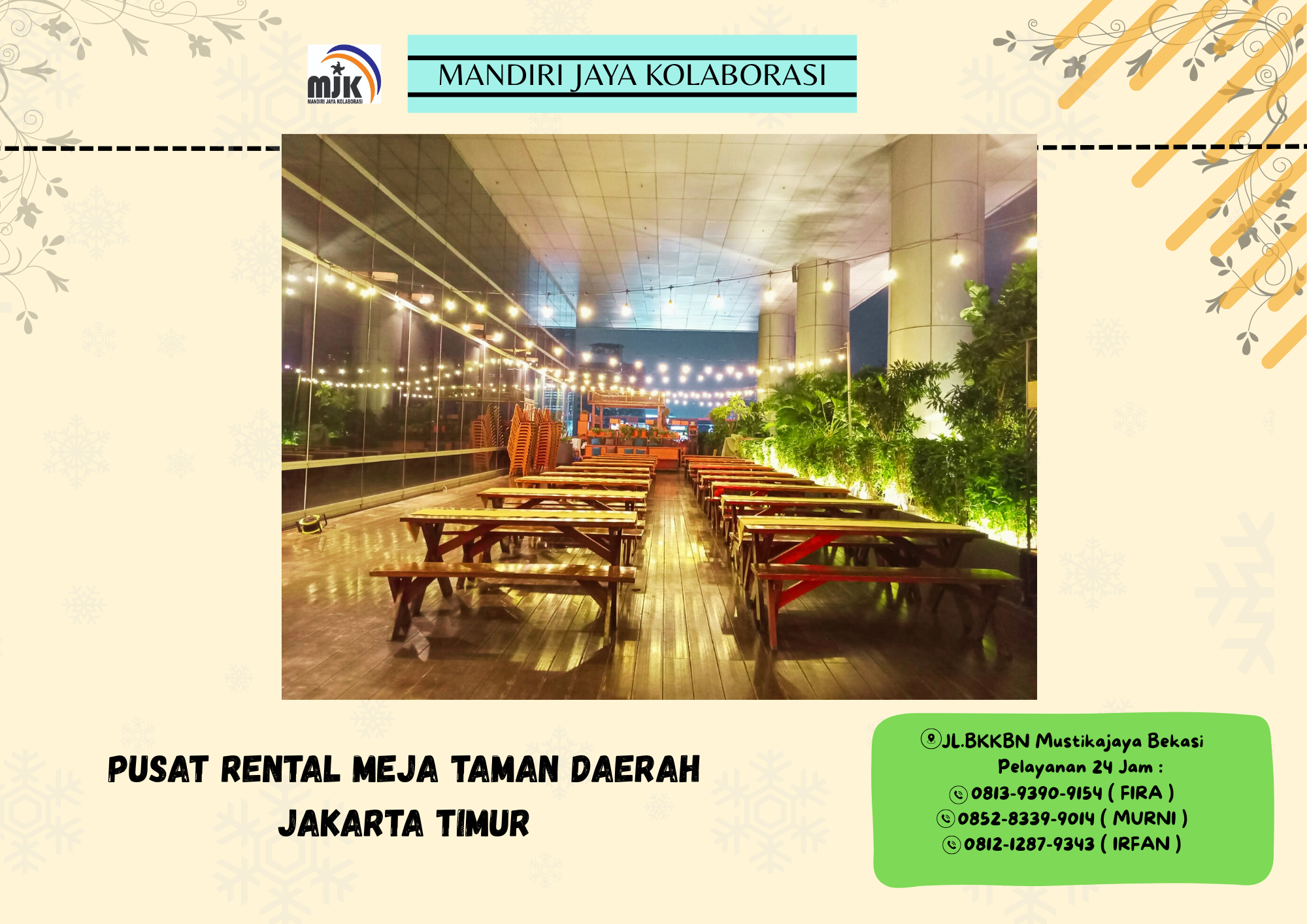 Pusat Rental Meja Taman Daerah jakarta Timur