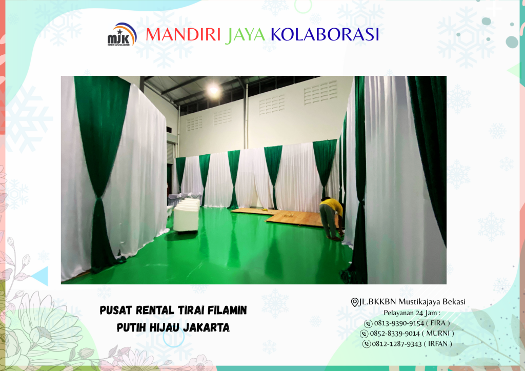 Pusat Rental Tirai Filamin Putih Hijau Jakarta