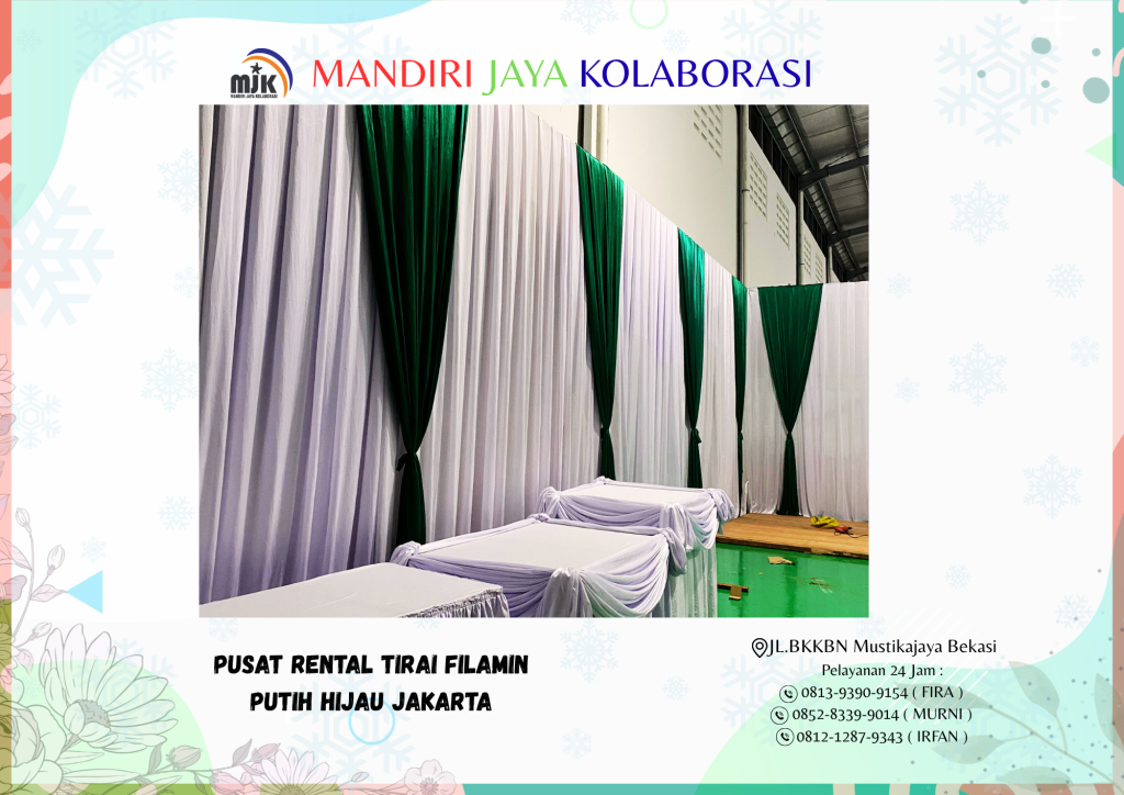 Pusat Rental Tirai Filamin Putih Hijau Jakarta