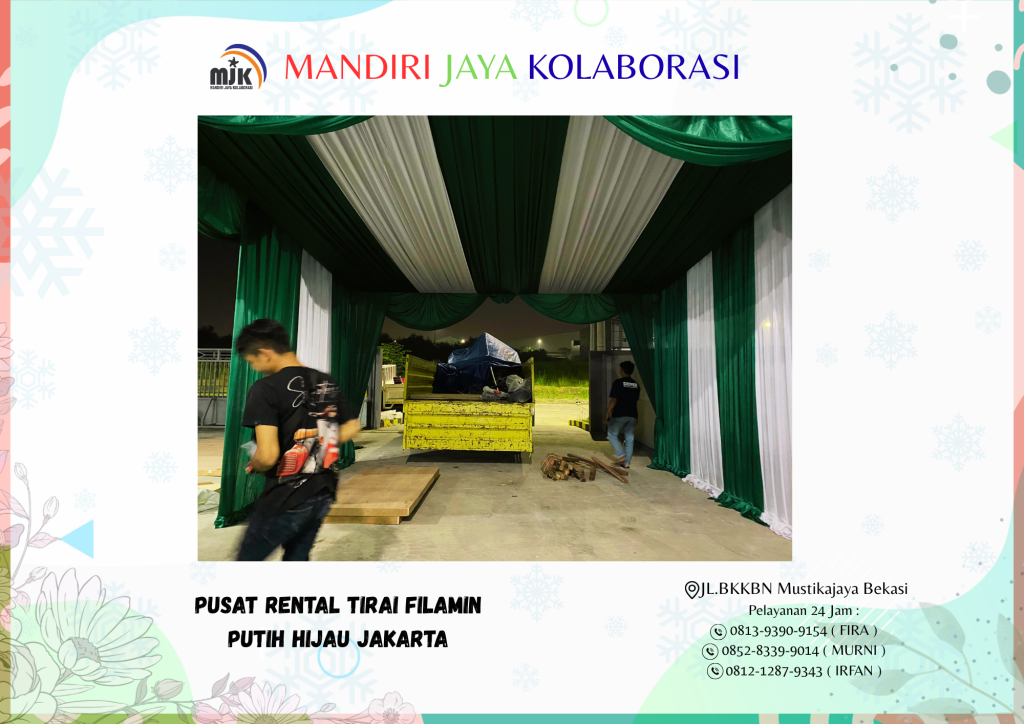 Pusat Rental Tirai Filamin Putih Hijau Jakarta