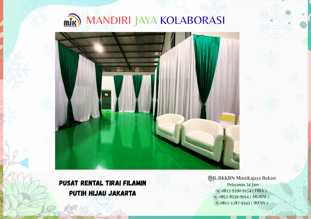 Pusat Rental Tirai Filamin Putih Hijau Jakarta