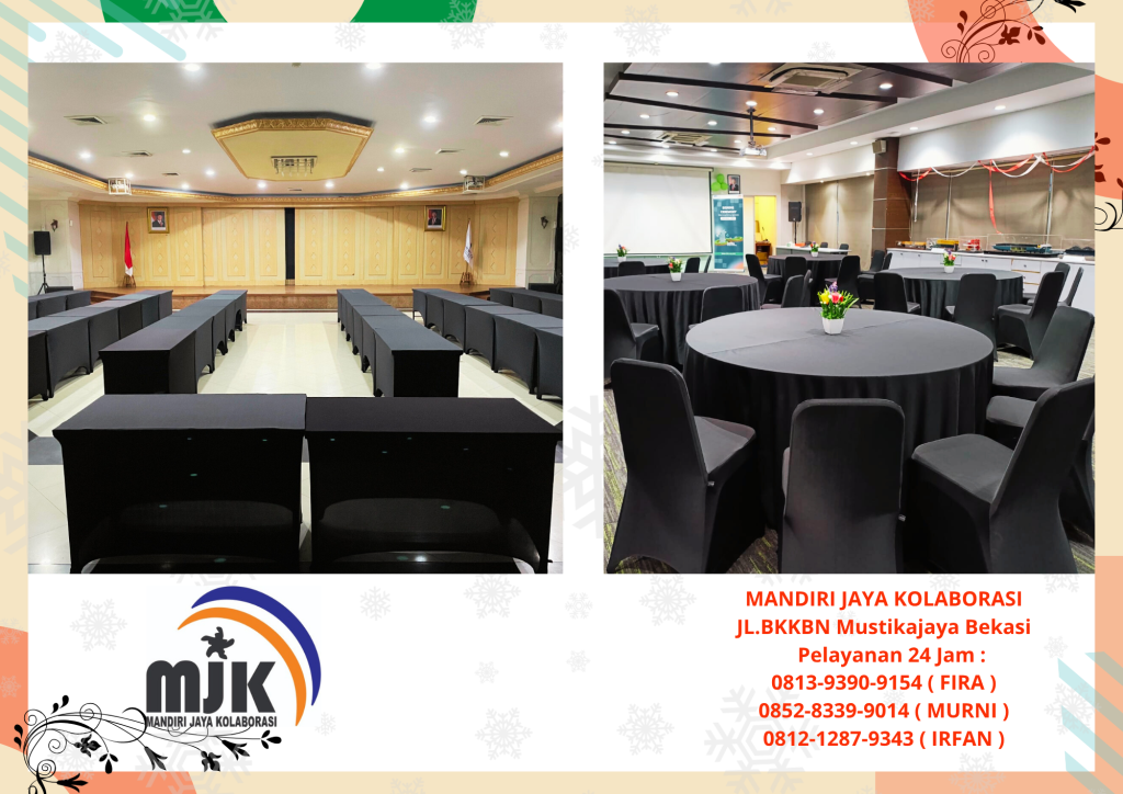 Sewa Meja IBM, Round Table Dan Meja Kotak Cover Hitam Daerah Jakarta Desain Elegan