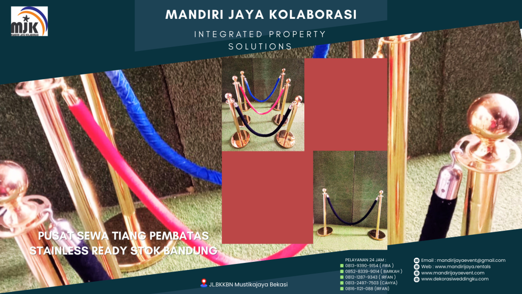 Pusat Sewa Tiang pembatas Stainless Ready Stok Bandung