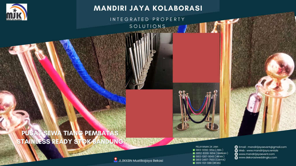 Pusat Sewa Tiang pembatas Stainless Ready Stok Bandung
