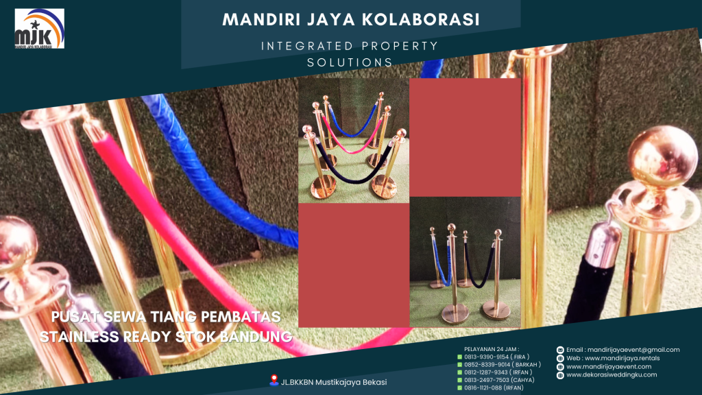 Pusat Sewa Tiang pembatas Stainless Ready Stok Bandung