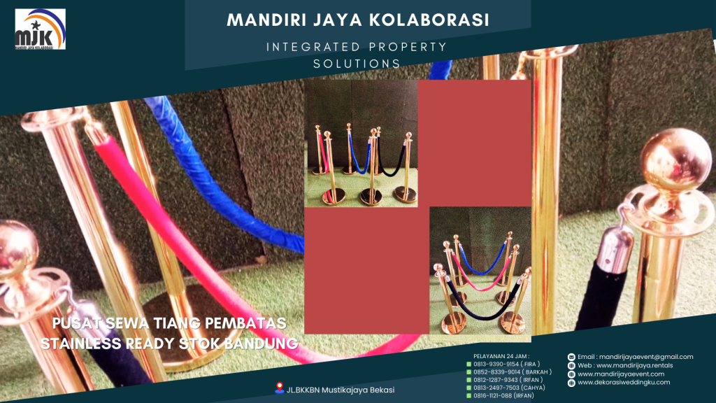 Pusat Sewa Tiang pembatas Stainless Ready Stok Bandung