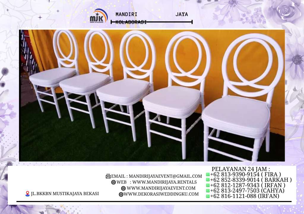 Jasa Sewa Kursi VIP Olivia Kayu warna Putih Jakarta