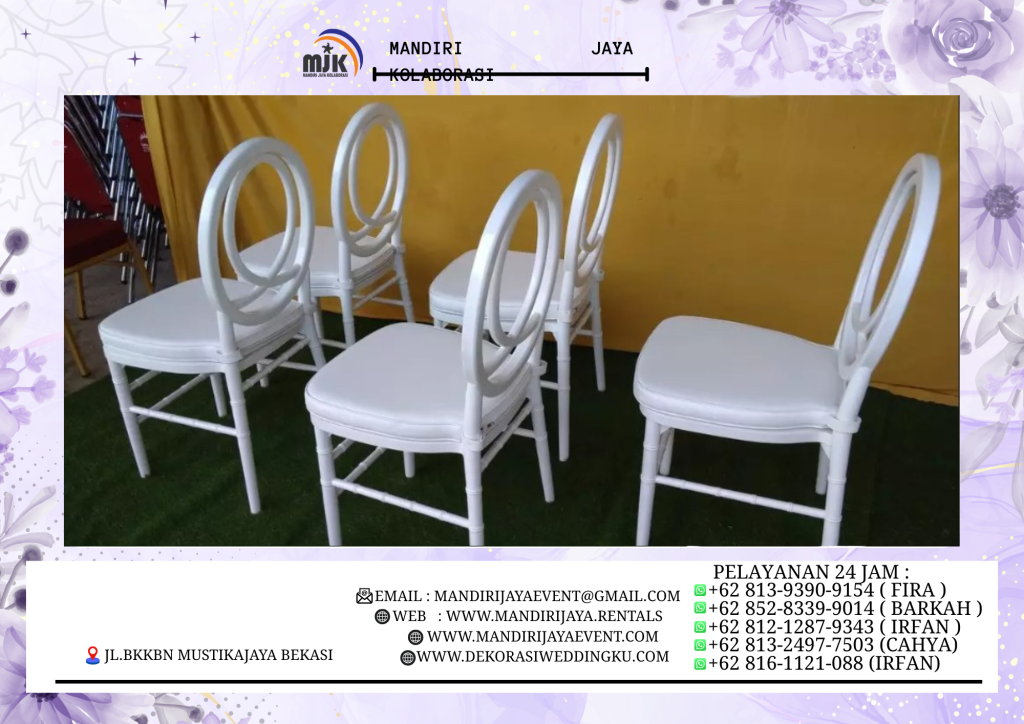Jasa Sewa Kursi VIP Olivia Kayu warna Putih Jakarta