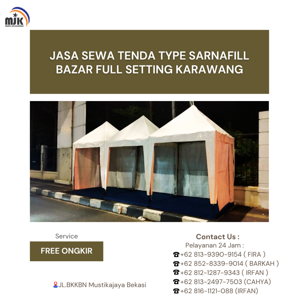 Jasa Sewa Tenda Type Sarnafill Bazar Full Setting Karawang