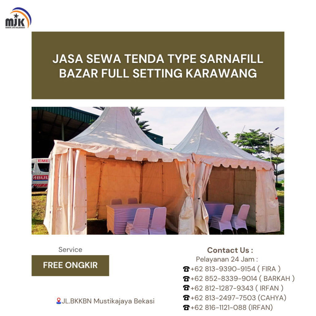 Jasa Sewa Tenda Type Sarnafill Bazar Full Setting Karawang