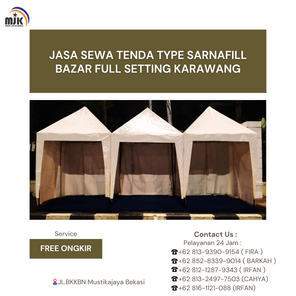 Jasa Sewa Tenda Type Sarnafill Bazar Full Setting Karawang