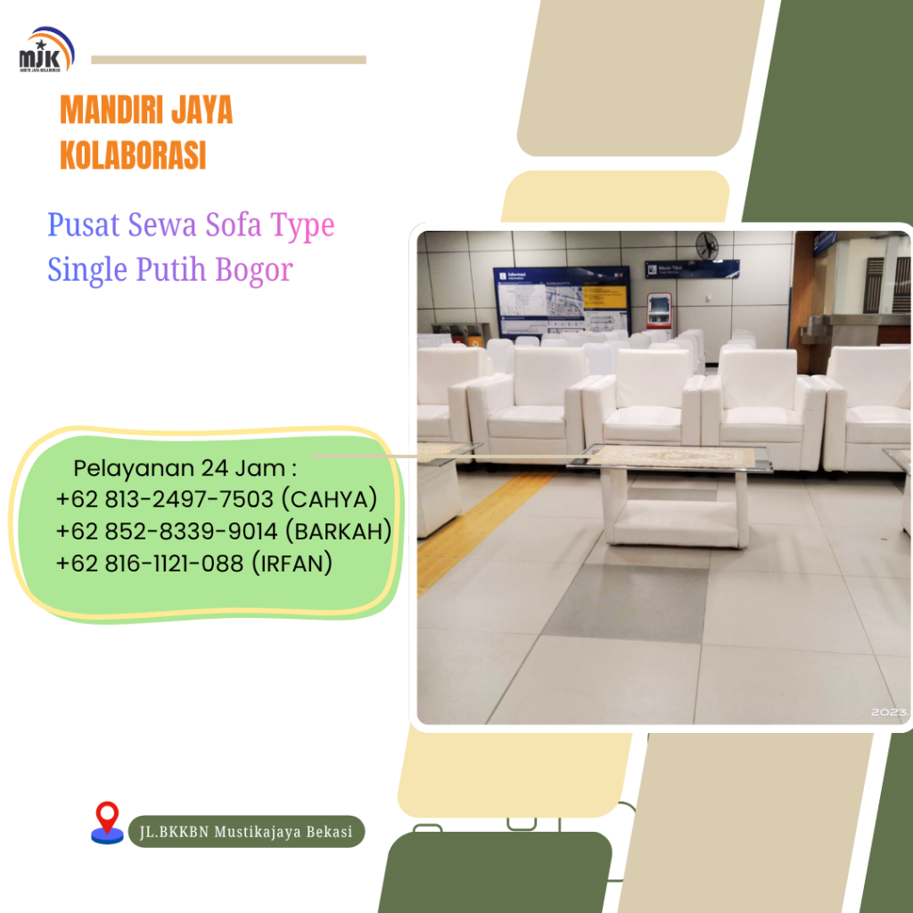 Pusat Sewa Sofa Type Single Putih Bogor