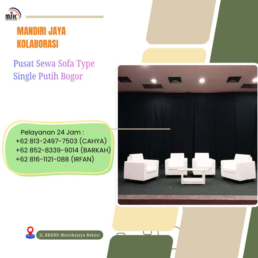 Pusat Sewa Sofa Type Single Putih Bogor