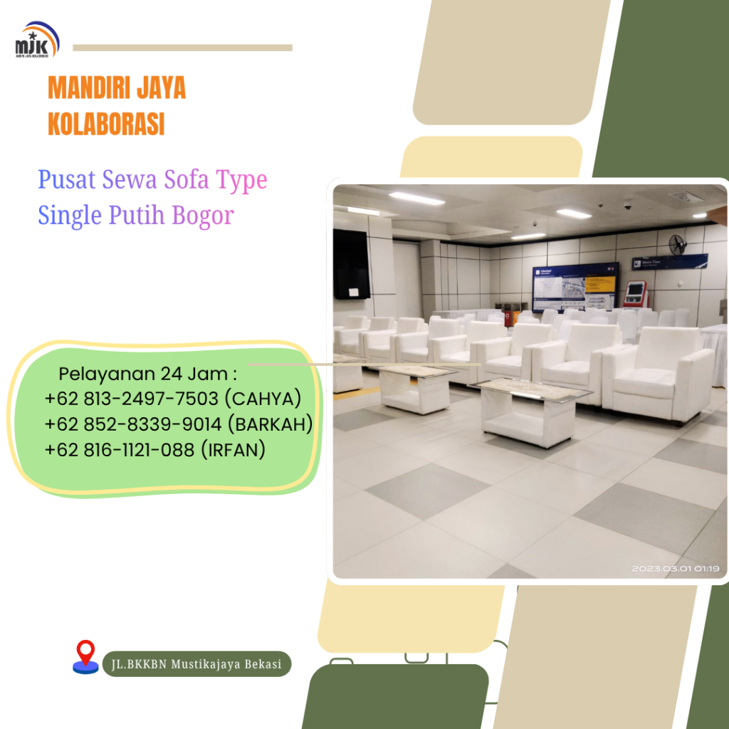 Pusat Sewa Sofa Type Single Putih Bogor