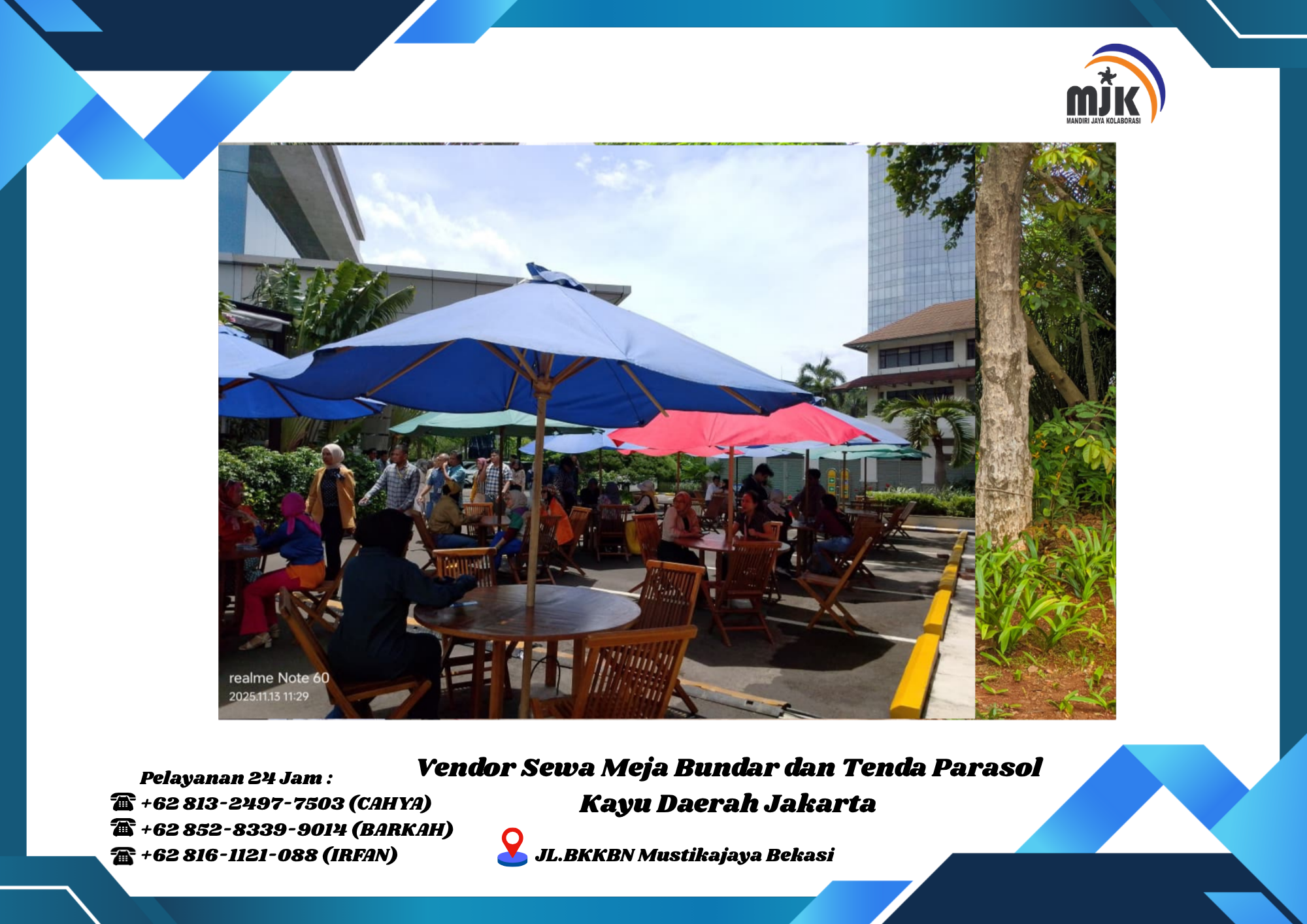 Vendor Sewa Meja Bundar dan Tenda Parasol Kayu Daerah Jakarta