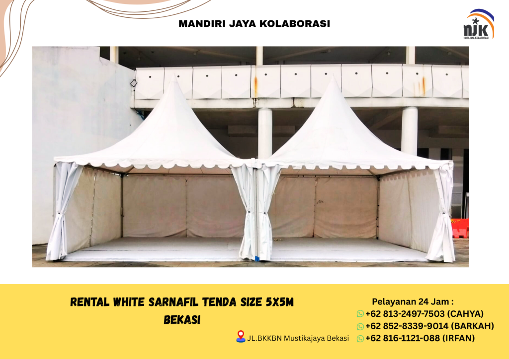 Rental White Sarnafil Tenda Size 5x5m Bekasi