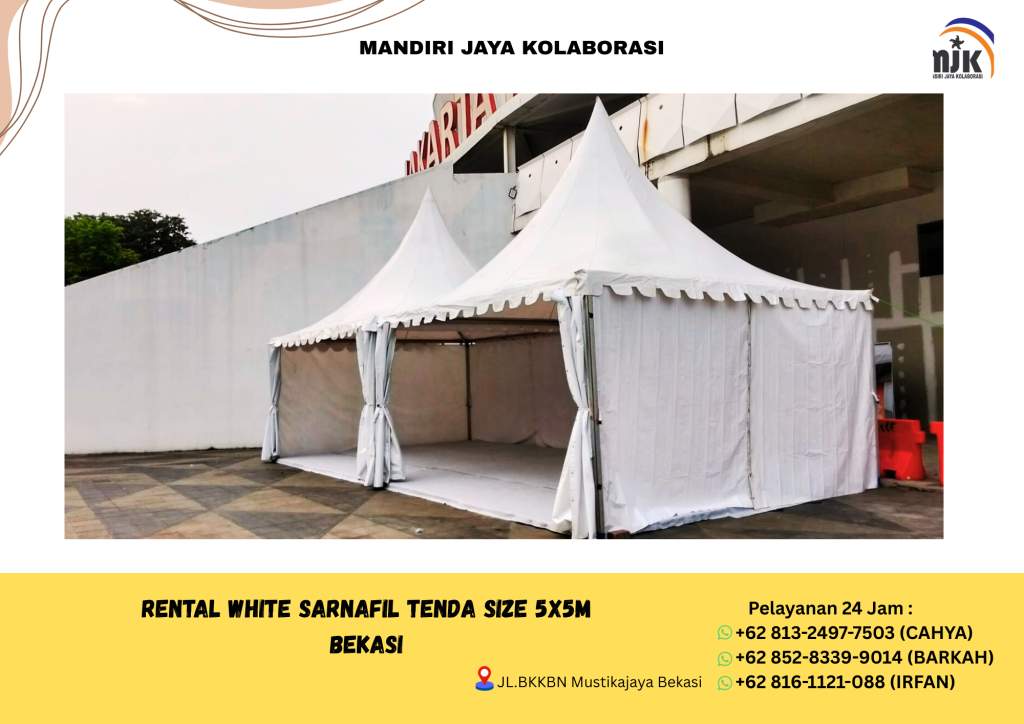 Rental White Sarnafil Tenda Size 5x5m Bekasi