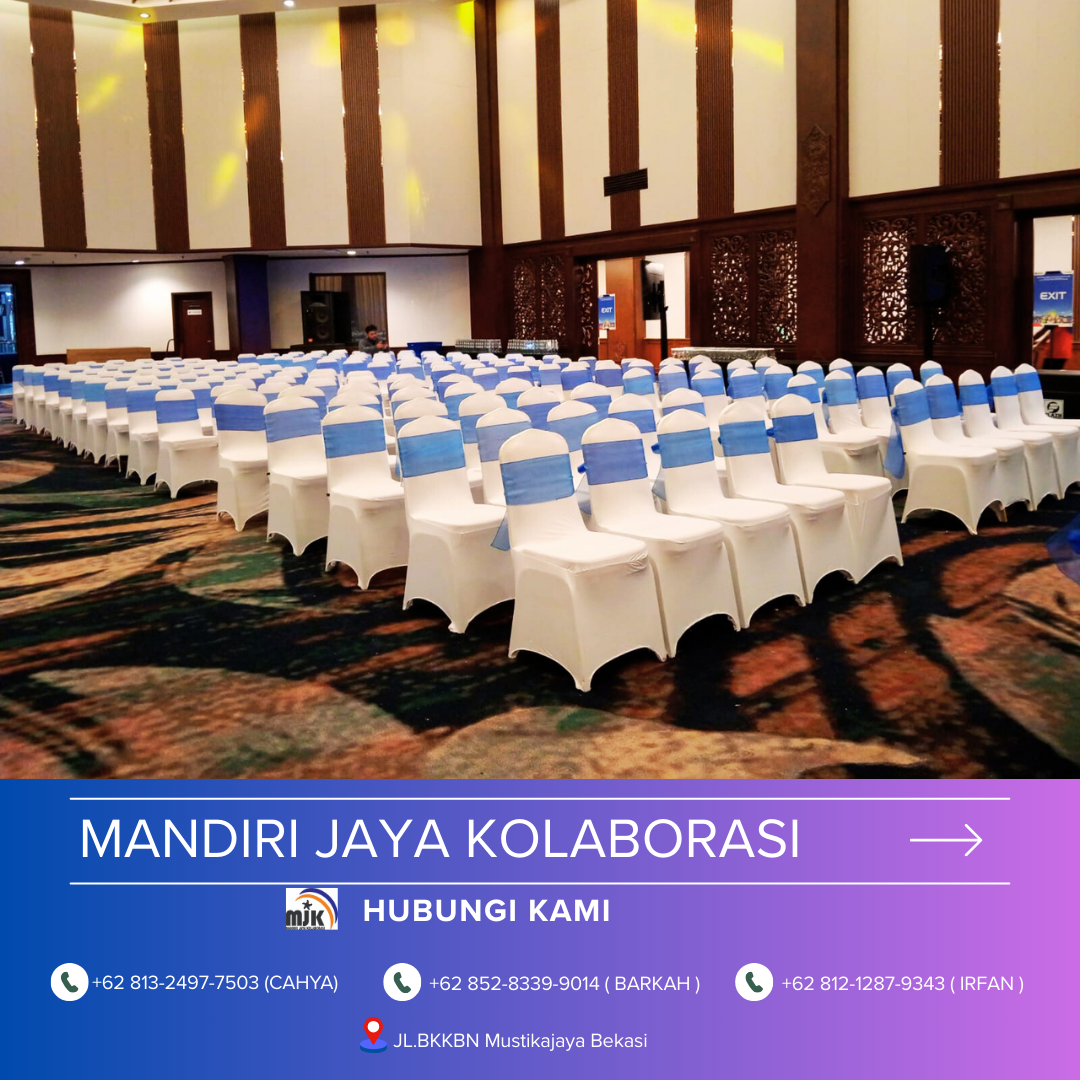 Sewa Kursi Futura Cover Putih Pita Biru Kebayoran Jakarta