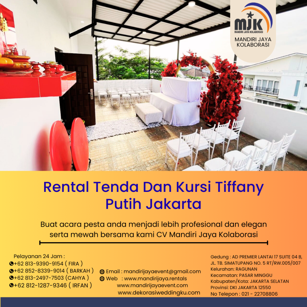Rental Tenda Dan Kursi Tiffany Putih Jakarta