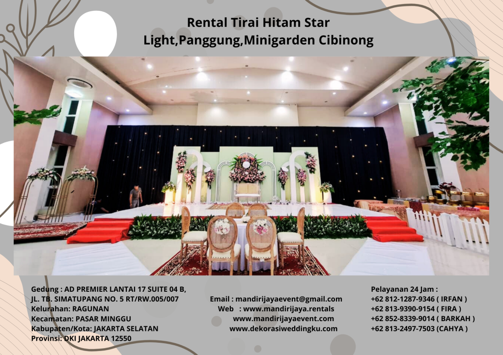 Rental Tirai Hitam Star Light,Panggung,Minigarden Cibinong