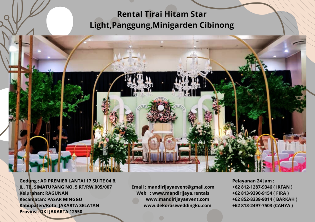 Rental Tirai Hitam Star Light,Panggung,Minigarden Cibinong