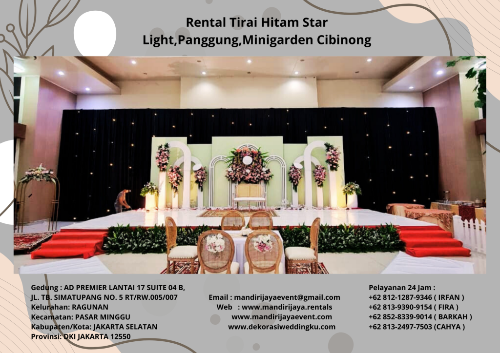 Rental Tirai Hitam Star Light,Panggung,Minigarden Cibinong