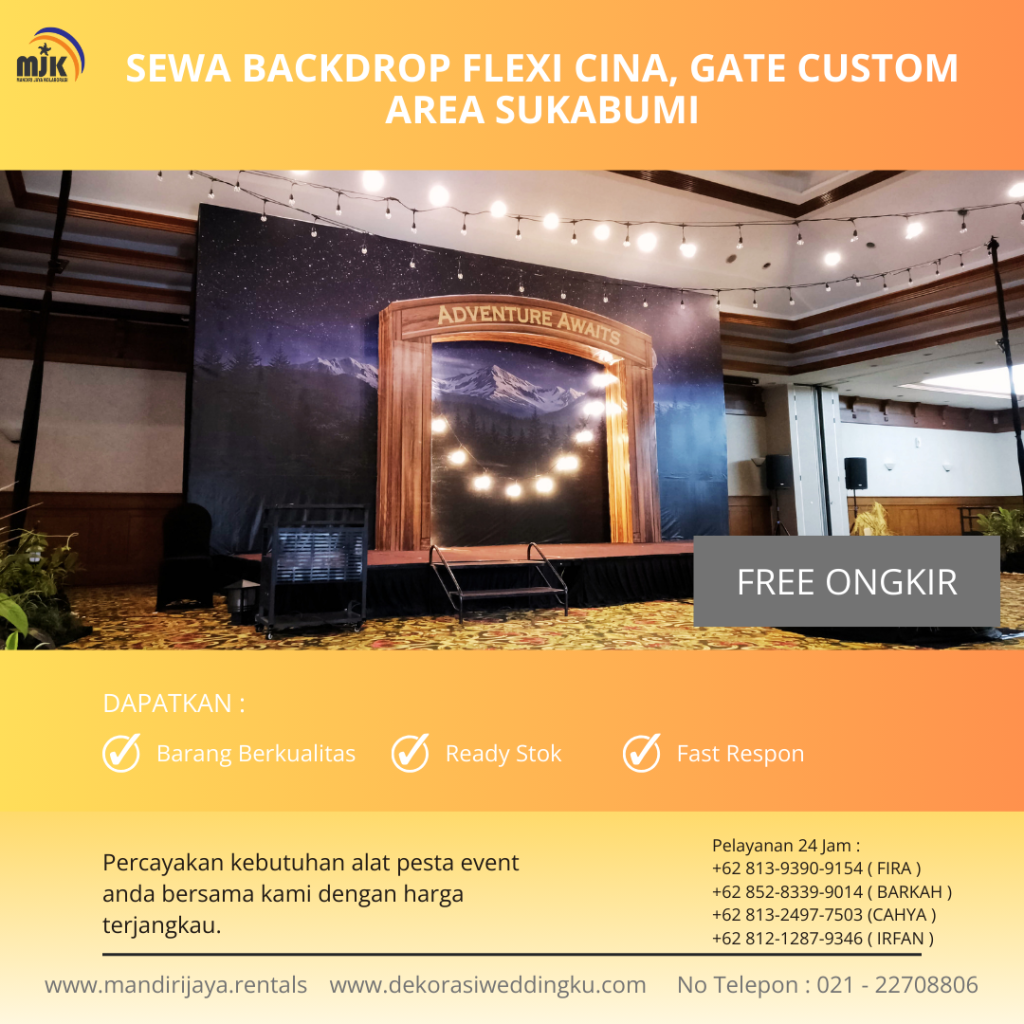 Sewa Backdrop Flexi Cina, Gate Custom Area Sukabumi