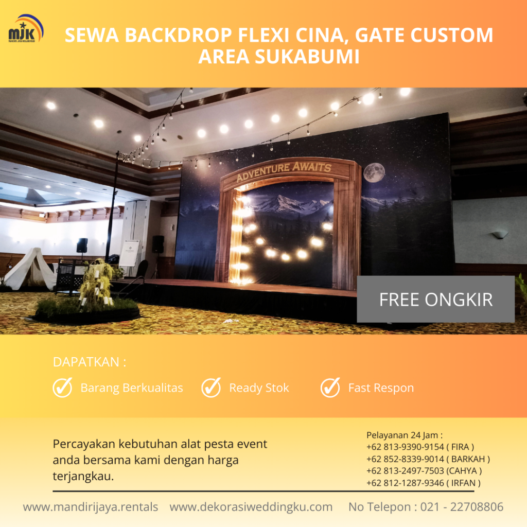Sewa Backdrop Flexi Cina, Gate Custom Area Sukabumi