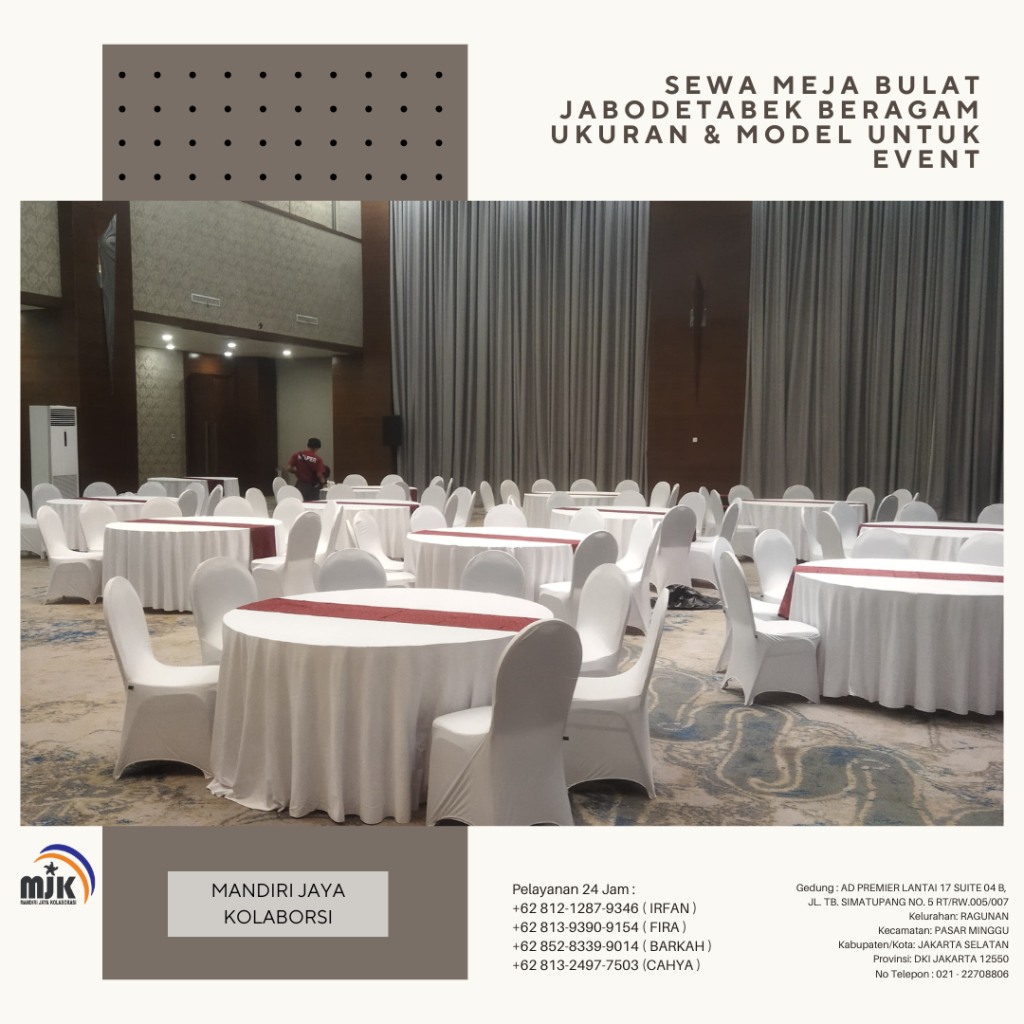 Sewa Meja Bulat Jabodetabek Beragam Ukuran & Model Untuk Event