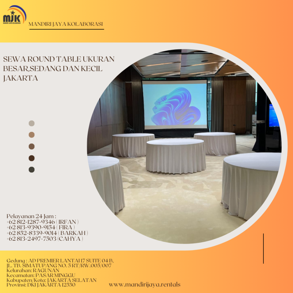 Sewa Round Table Ukuran Besar,Sedang Dan Kecil Jakarta