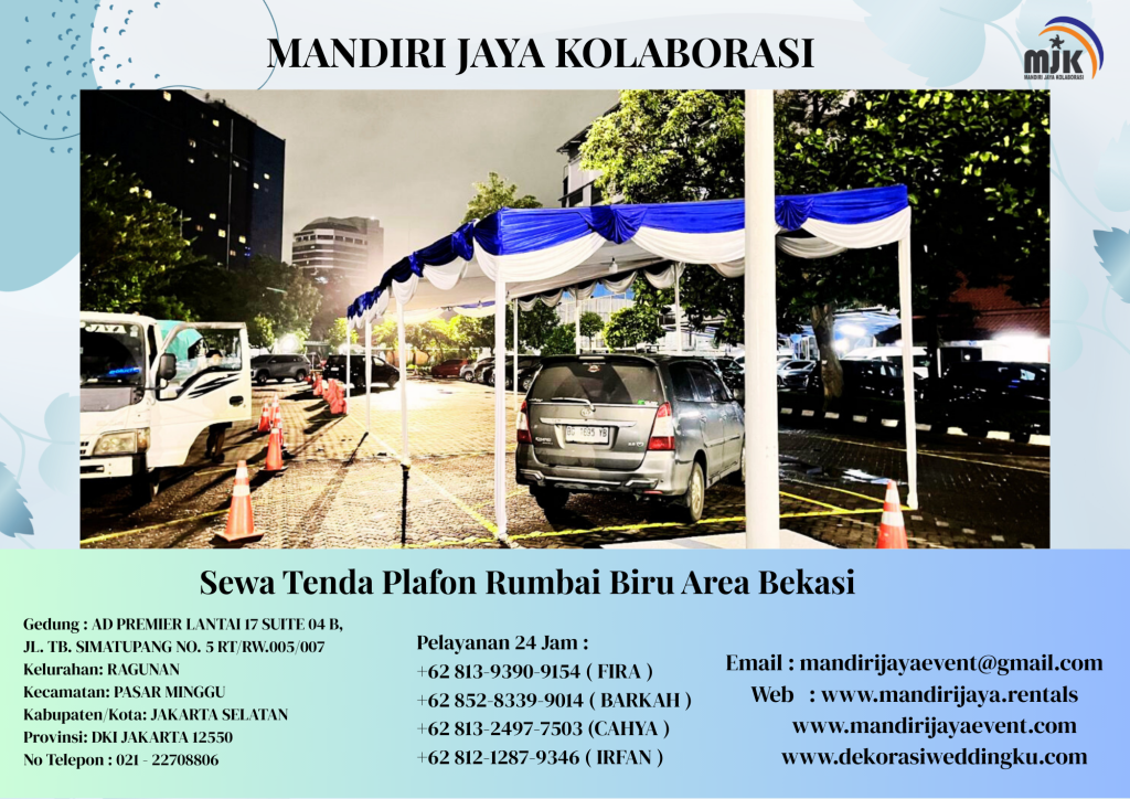 Sewa Tenda Plafon Rumbai Biru Area Bekasi
