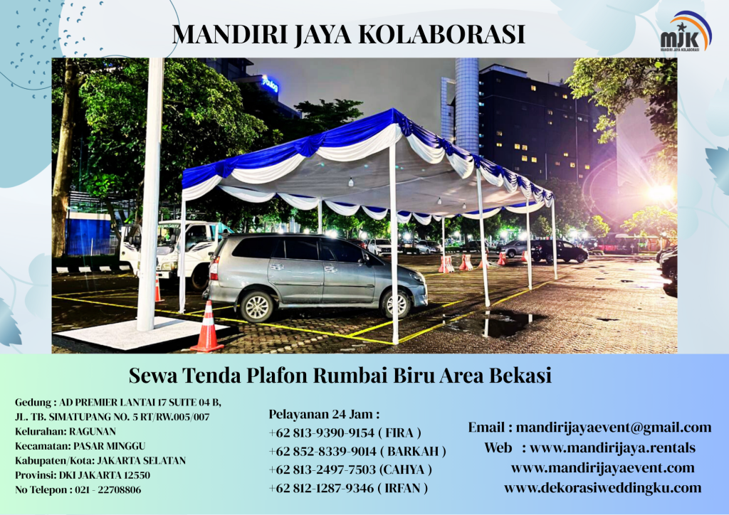 Sewa Tenda Plafon Rumbai Biru Area Bekasi