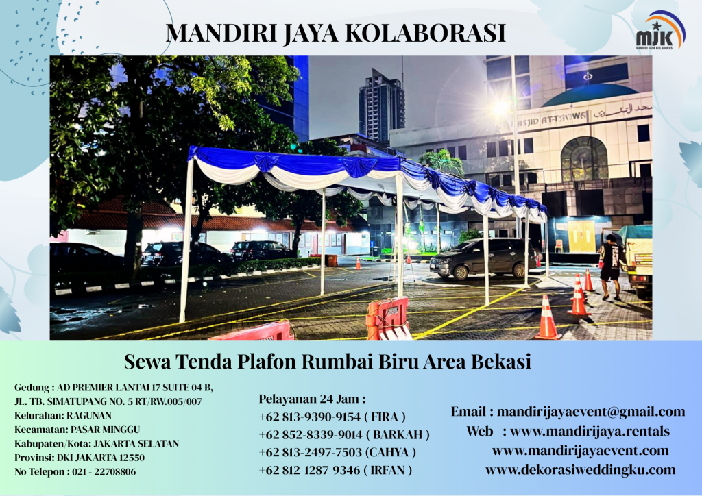 Sewa Tenda Plafon Rumbai Biru Area Bekasi