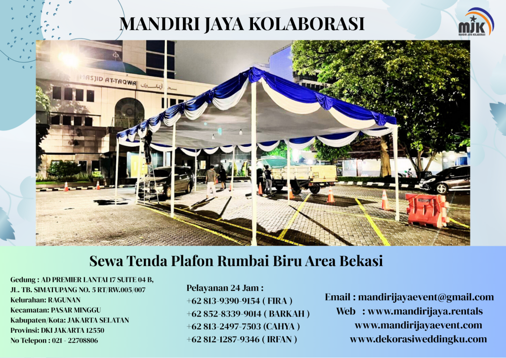 Sewa Tenda Plafon Rumbai Biru Area Bekasi