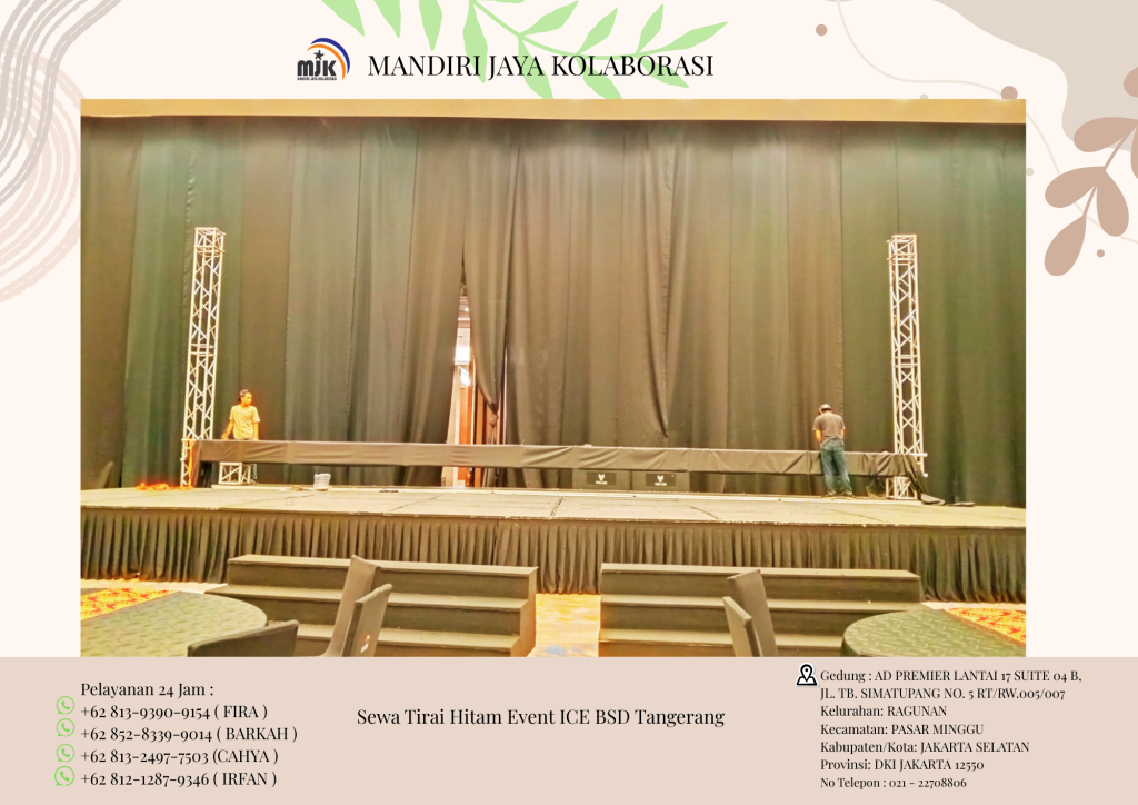 Sewa Tirai Hitam Event ICE BSD Tangerang