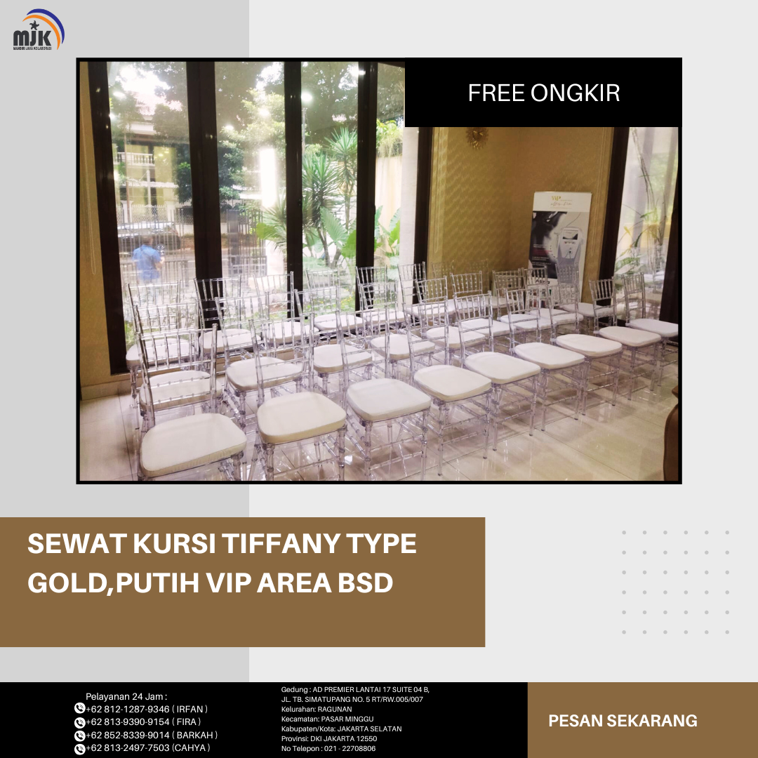 Sewat Kursi Tiffany Type Gold,Putih Vip Area Bsd