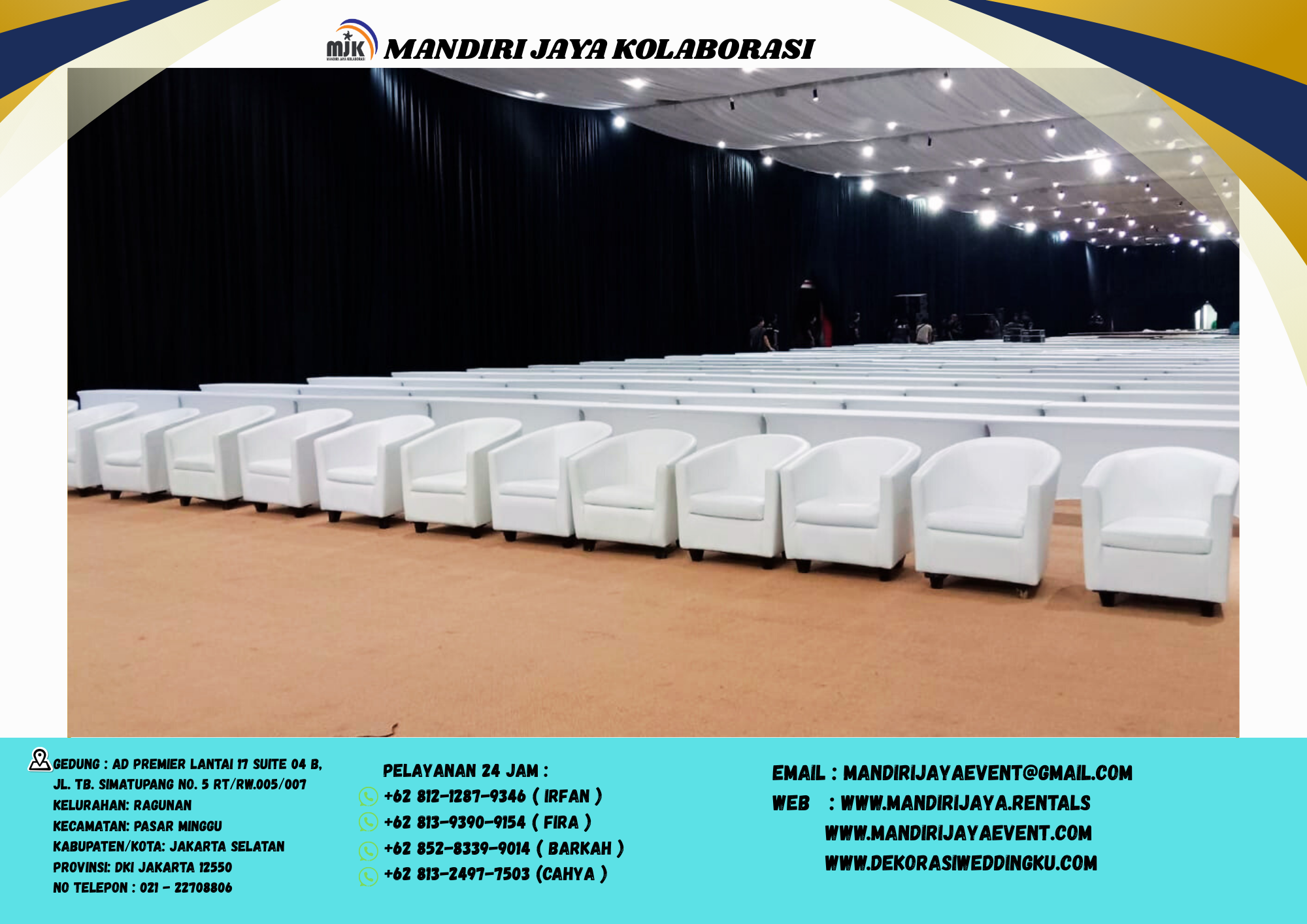 Pusat Sewa Sofa Oval Putih Area Jakarta Timur