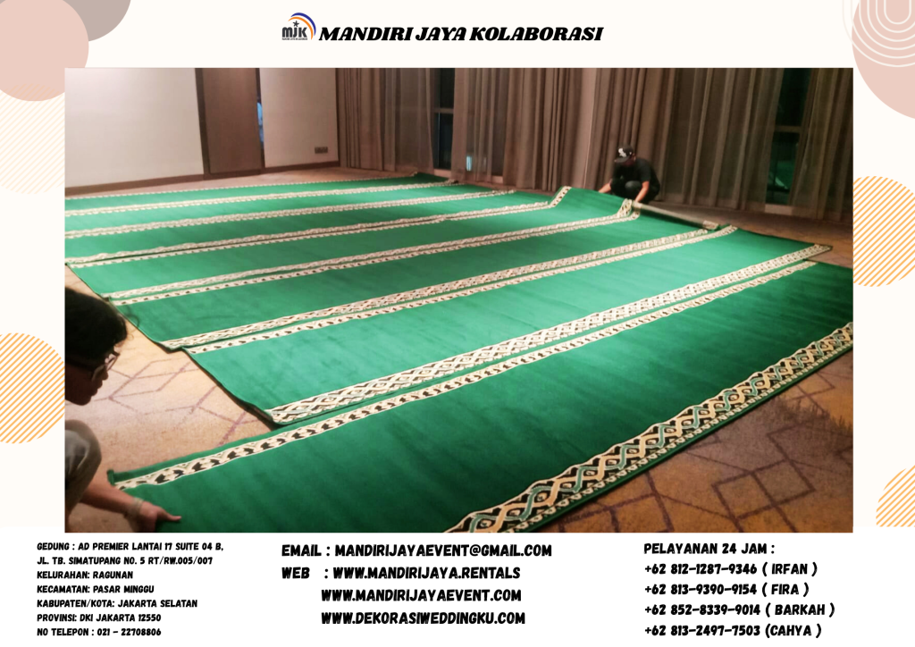Sewa Karpet Hijau Type Sajadah Panjang Untuk Masjid Area Jakarta