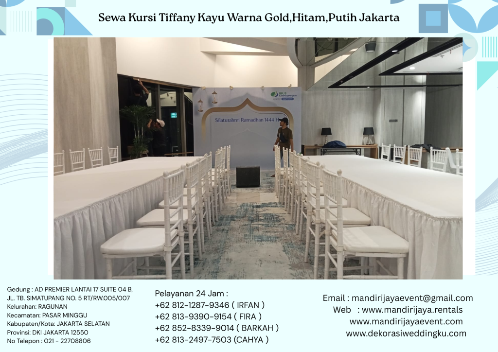 Sewa Kursi Tiffany Kayu Warna Gold,Hitam,Putih Jakarta