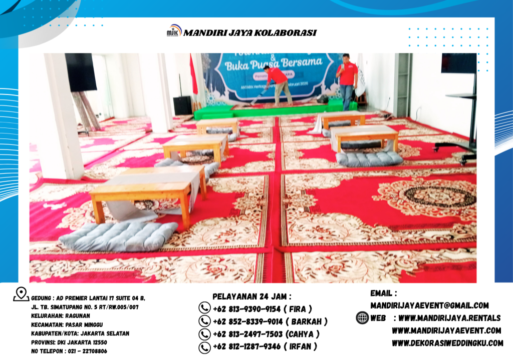 Sewa Panggung Backdrop, Meja Lesehan, Karpet Event Bukber Jakarta