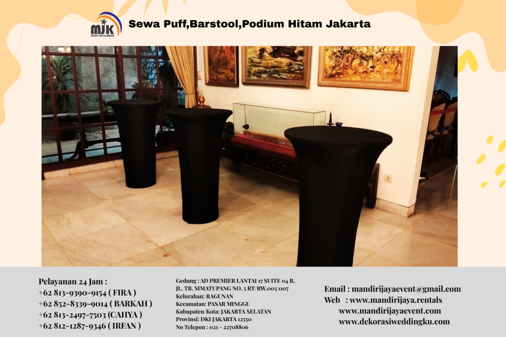 Sewa Puff,Barstool,Podium Hitam Jakarta