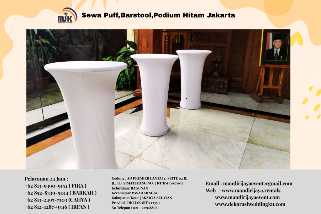 Sewa Puff,Barstool,Podium Hitam Jakarta