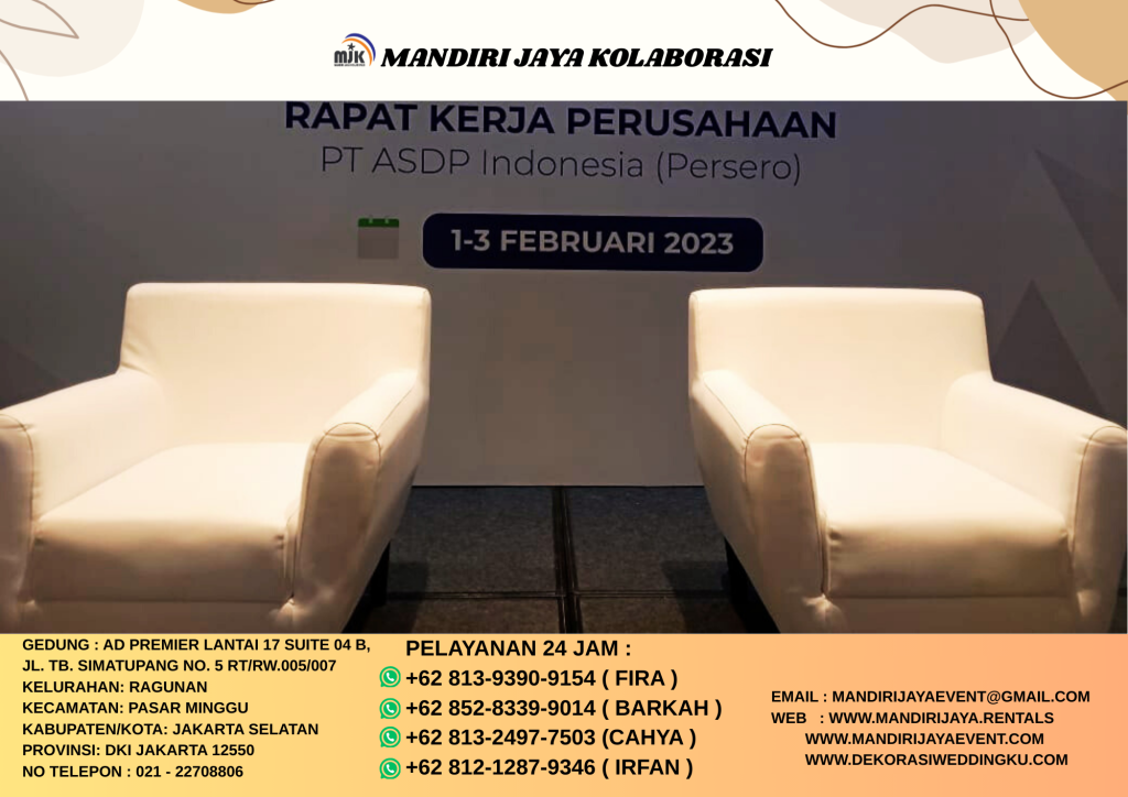 Sewa Sofa Dan Meja Kaca Vip Putih Area Bogor