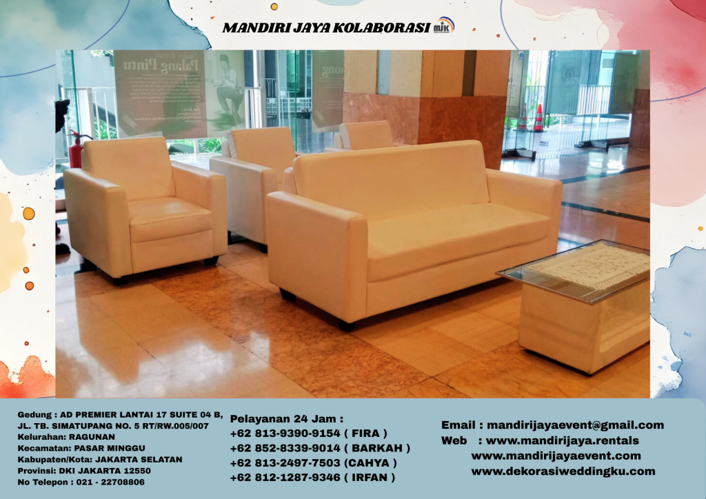 Sewa Sofa Putih Single,Double Type Minimalis Area Jakarta